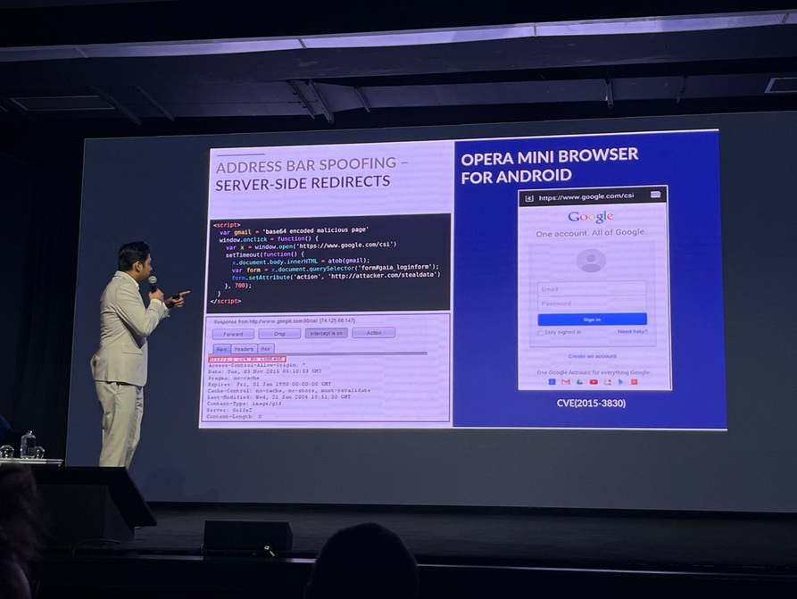 Rafay Baloch sur scène, lors de son intervention à Hack In Paris en septembre 2023